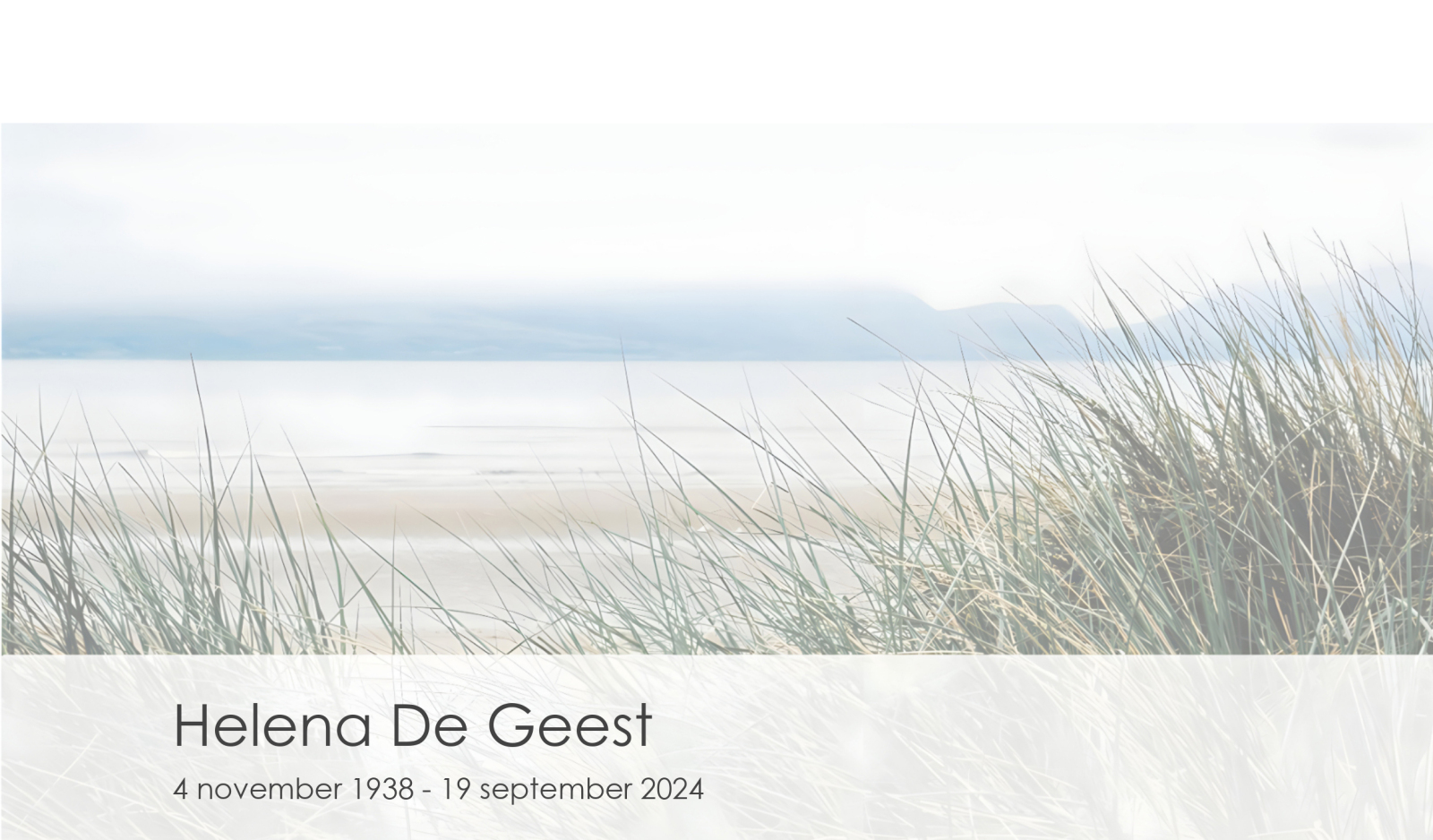 Overlijden Helena De Geest